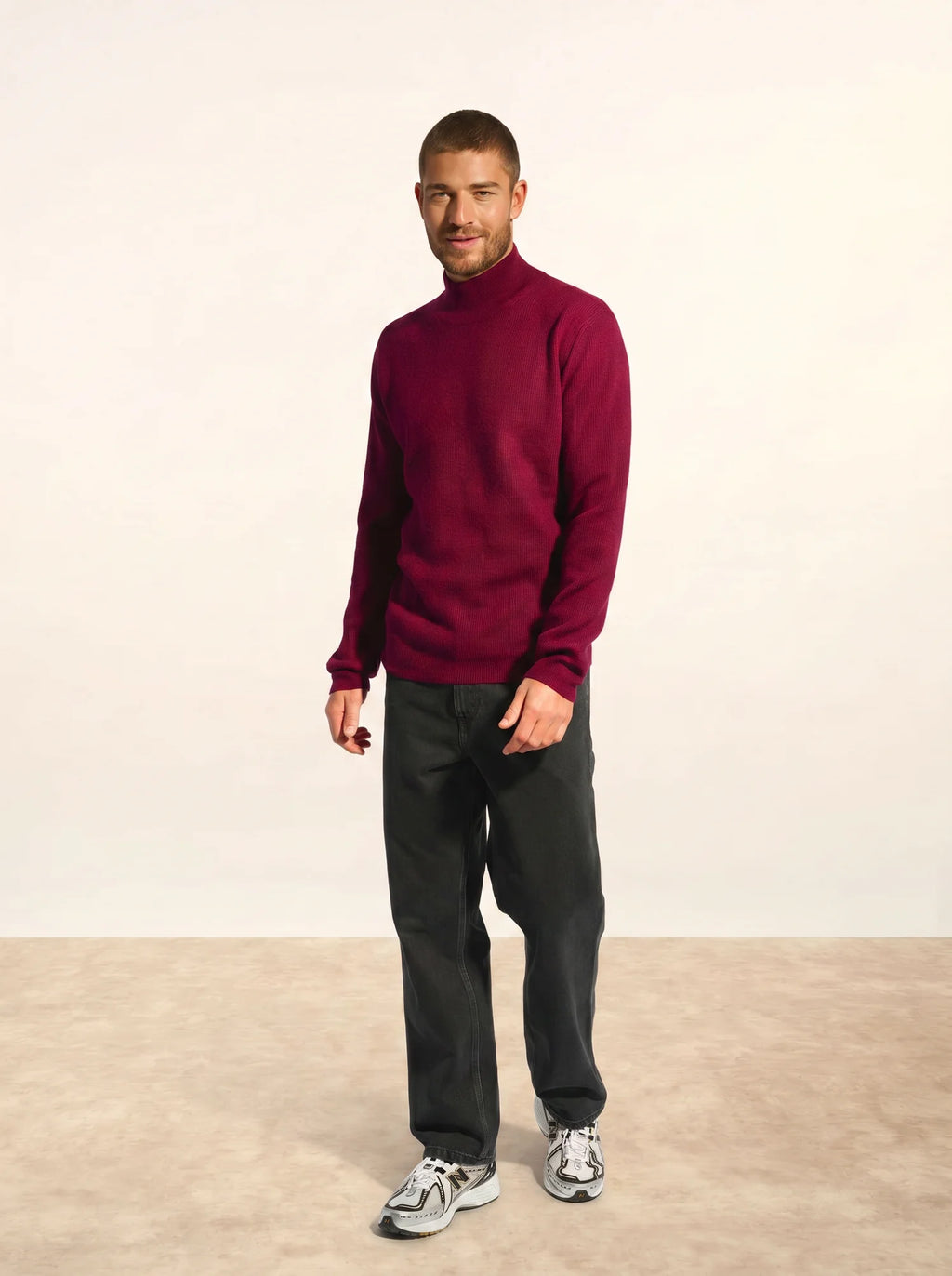 EVA Pull Col Montant Bordeaux