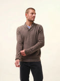 NINA Sweater Shawl Collar Heather Taupe