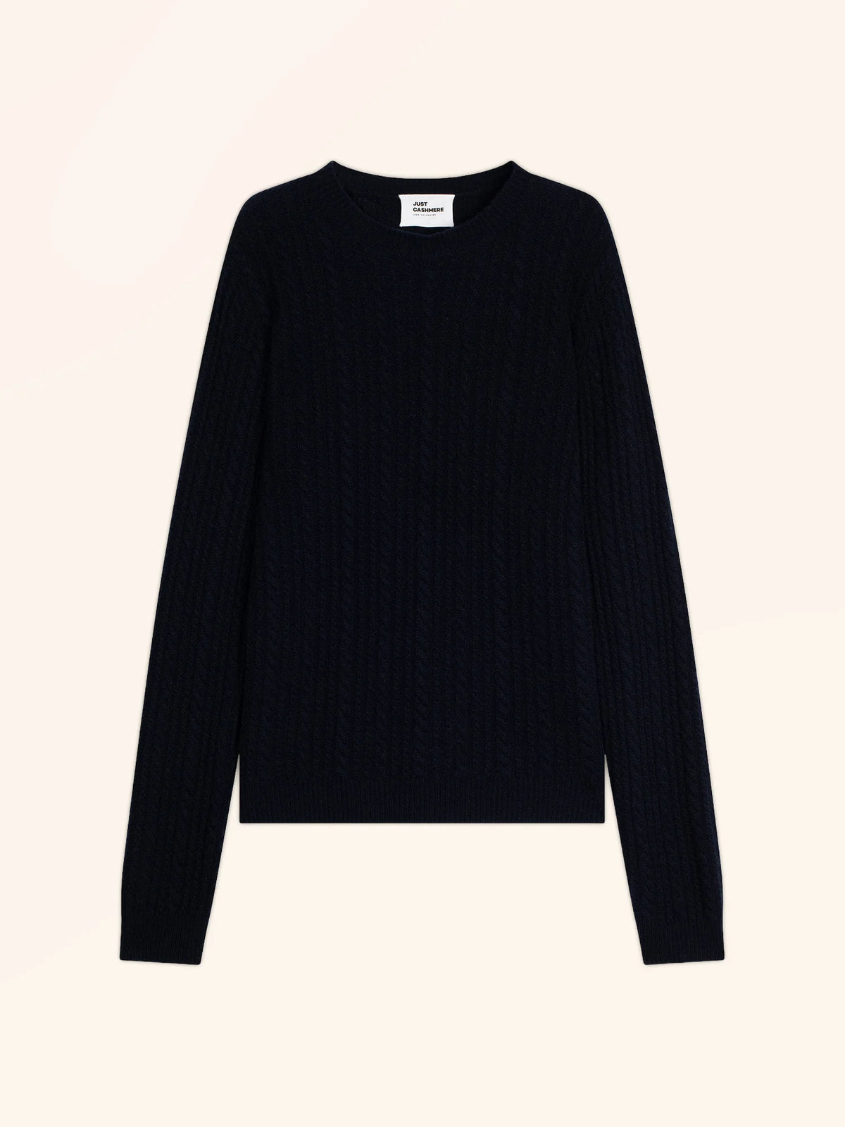 SARAH Pull Col Rond 4 Fils Bleu Marine