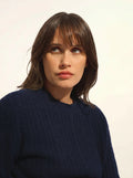 SARAH Pullover Rundhalsausschnitt 4-fädig Marineblau