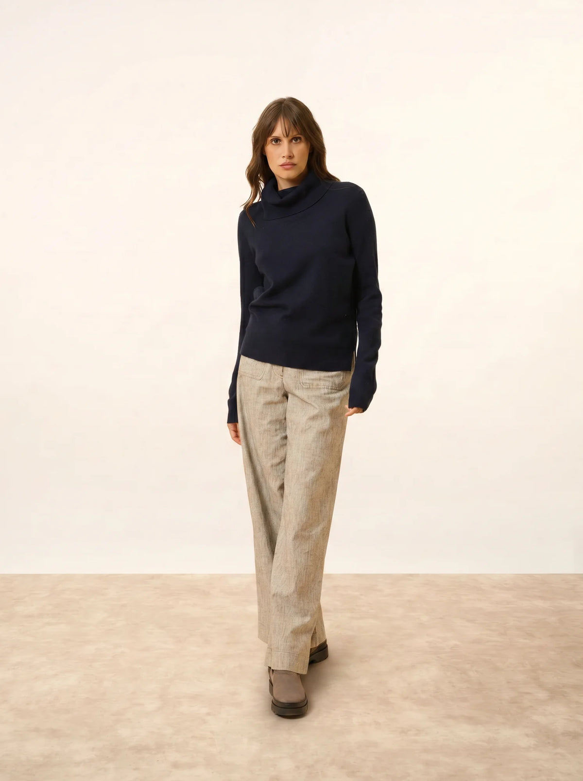 DONATELLA Pullover Rollkragen Marineblau