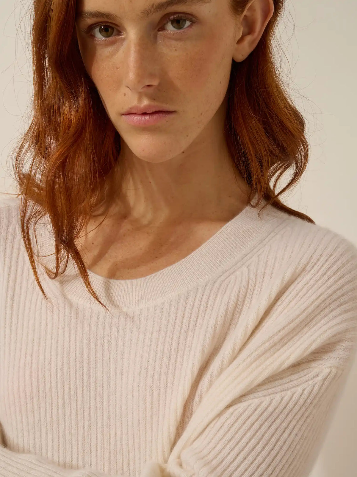 CHARLINE Pullover Rundhalsausschnitt Schneeweiß