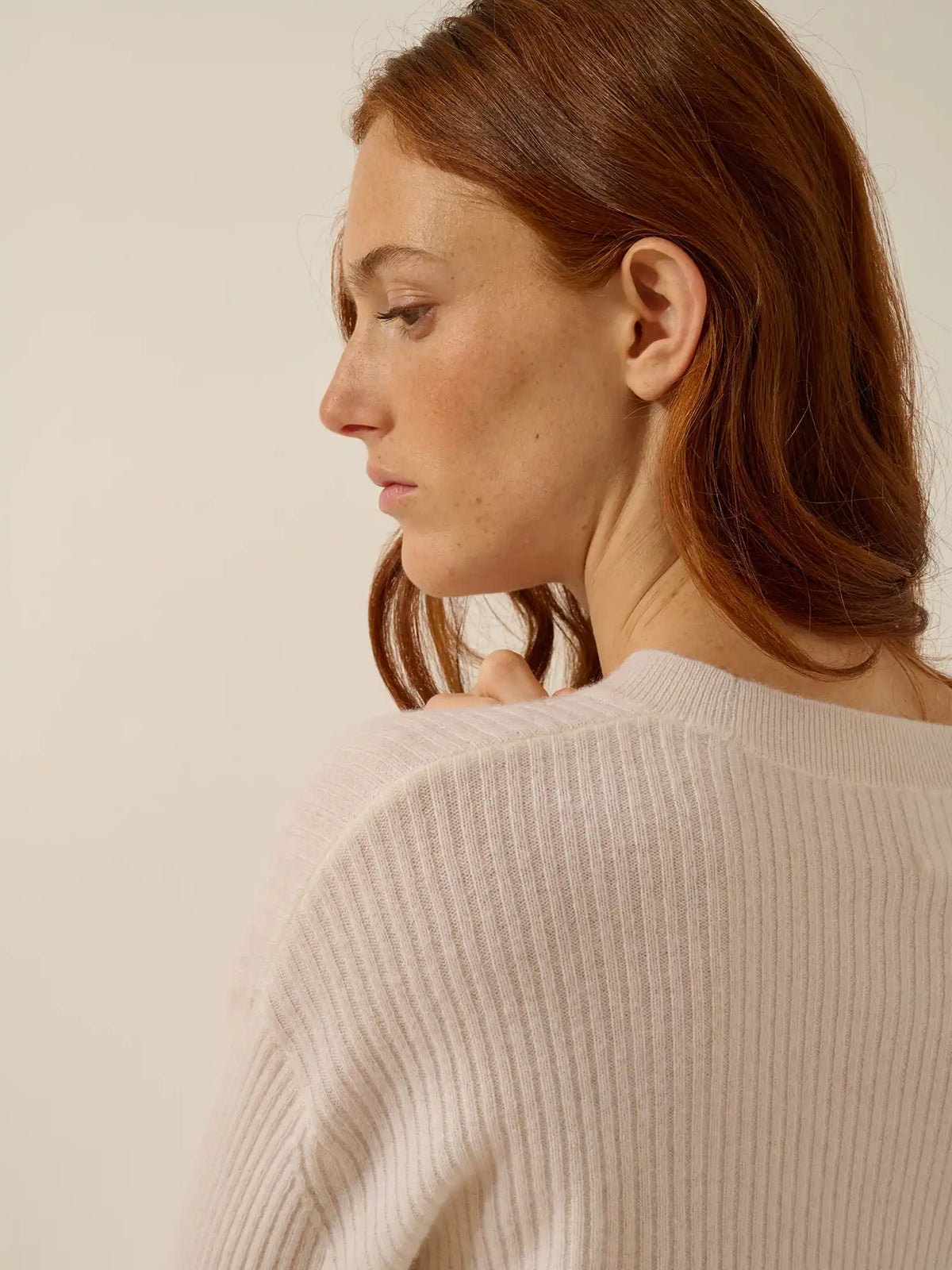CHARLINE Pullover Rundhalsausschnitt Schneeweiß
