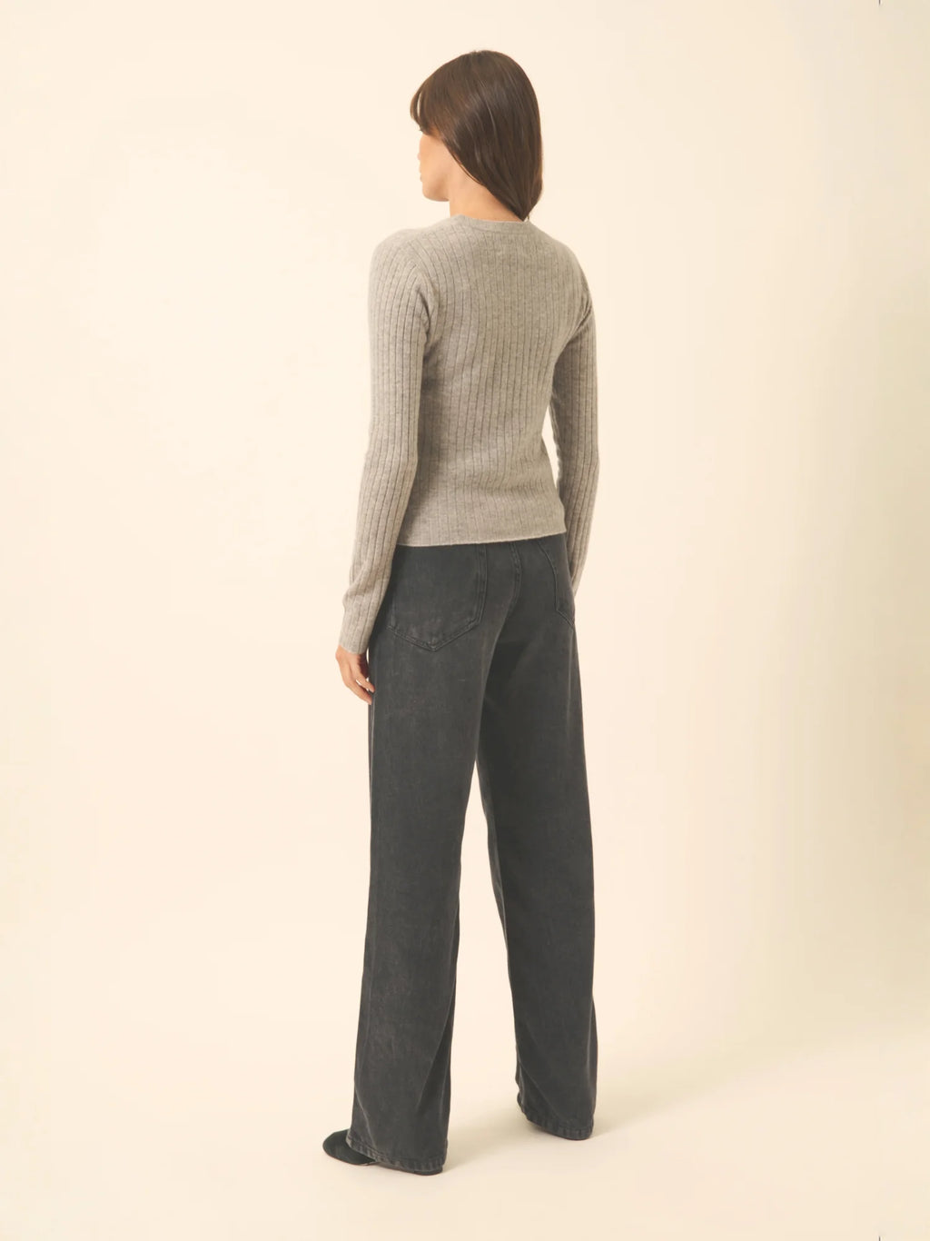 CAMILLE Cardigan Col V Nuage Chiné