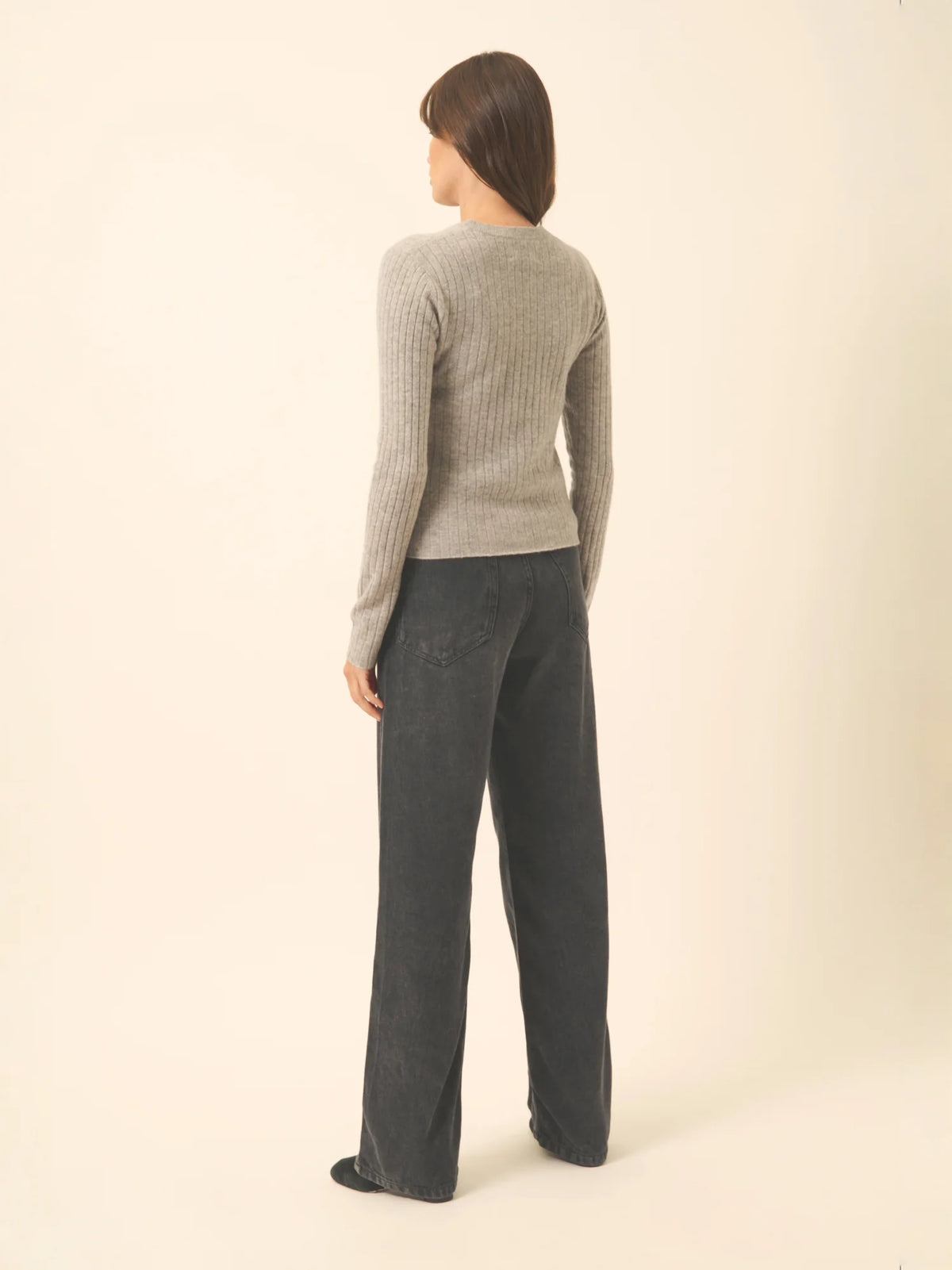 CAMILLE Cardigan Col V Nuage Chiné