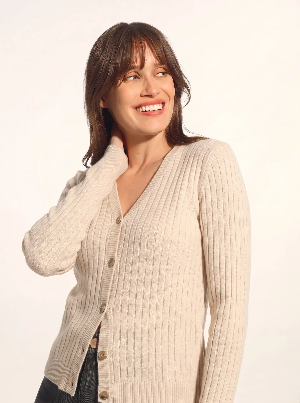 CAMILLE Cardigan V-Neck Snow