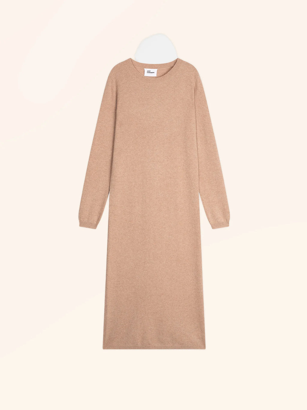 LINA Robe Col Rond Camel Chiné