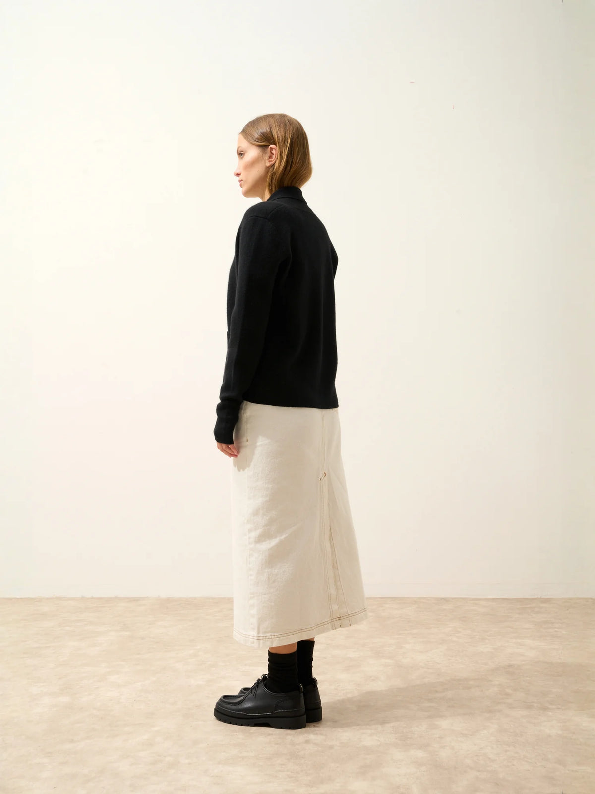 MILA Veste Boutonnée Col Châle Noir