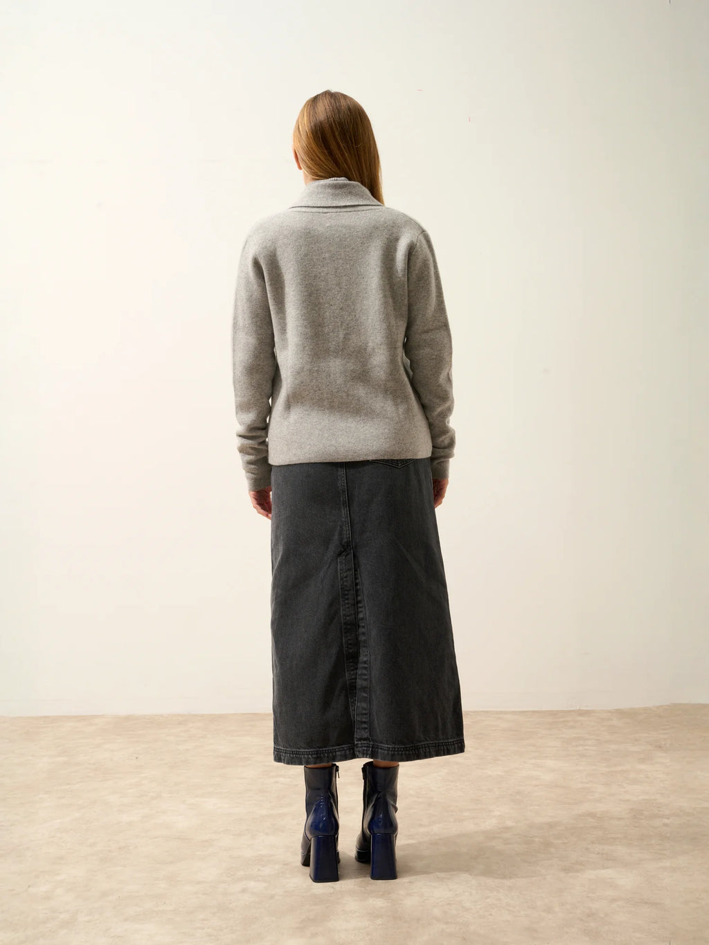 MILA Jacket Buttoned Shawl Collar Heather Cloud