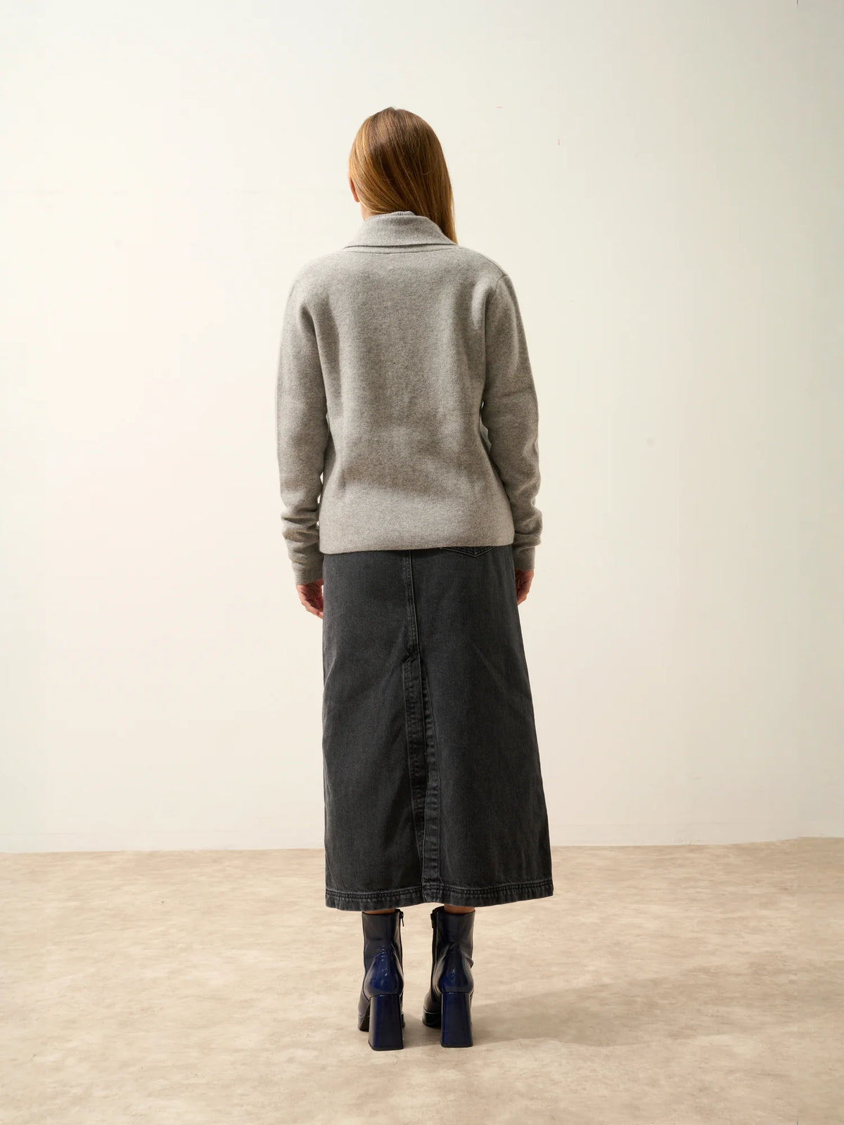 MILA Jacket Buttoned Shawl Collar Heather Cloud
