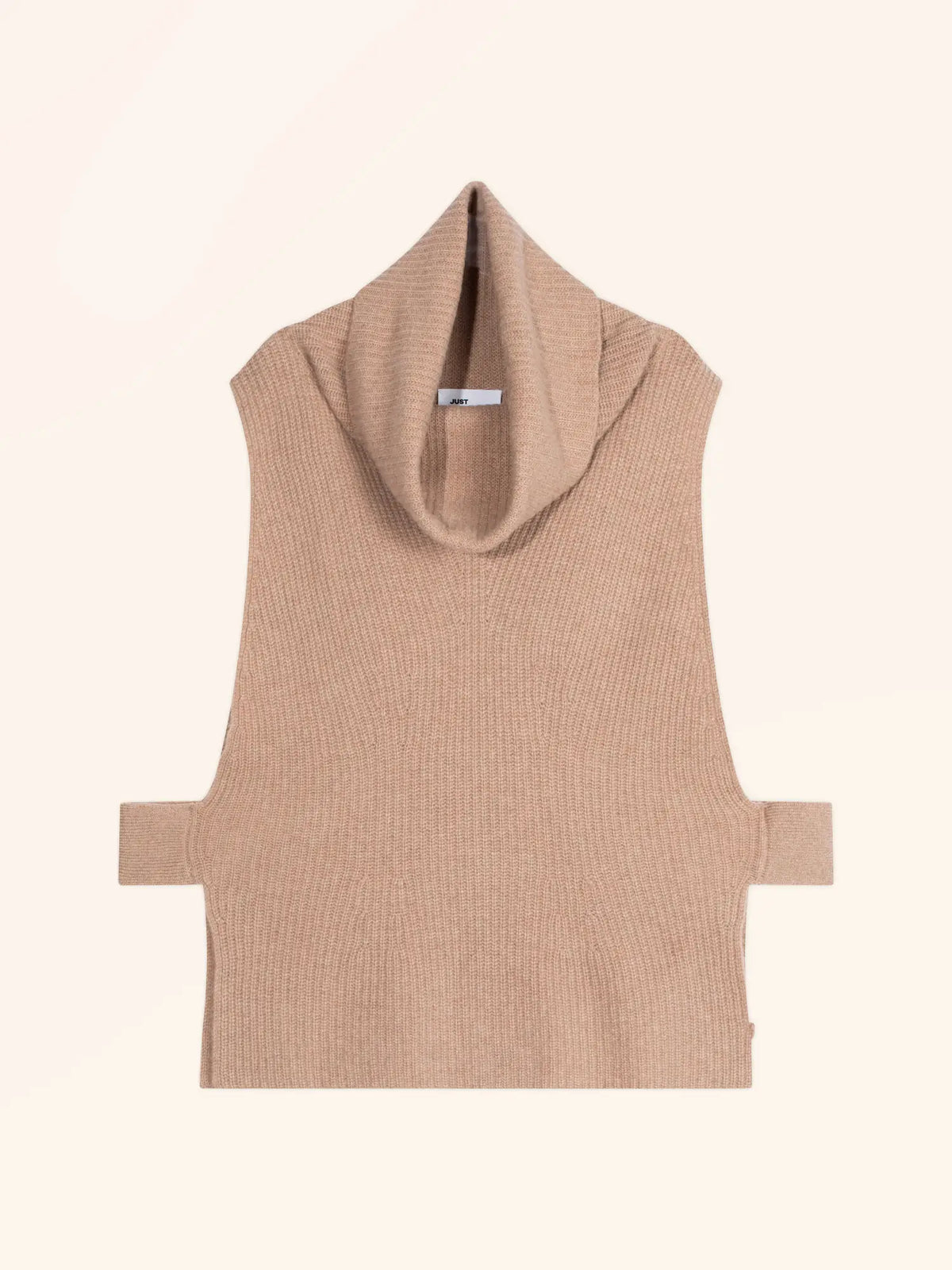 LOU Cape Turtleneck Sleeveless 4 Ply Heather Camel