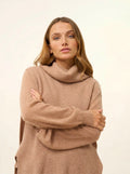 LOU Cape Turtleneck Sleeveless 4 Ply Heather Camel