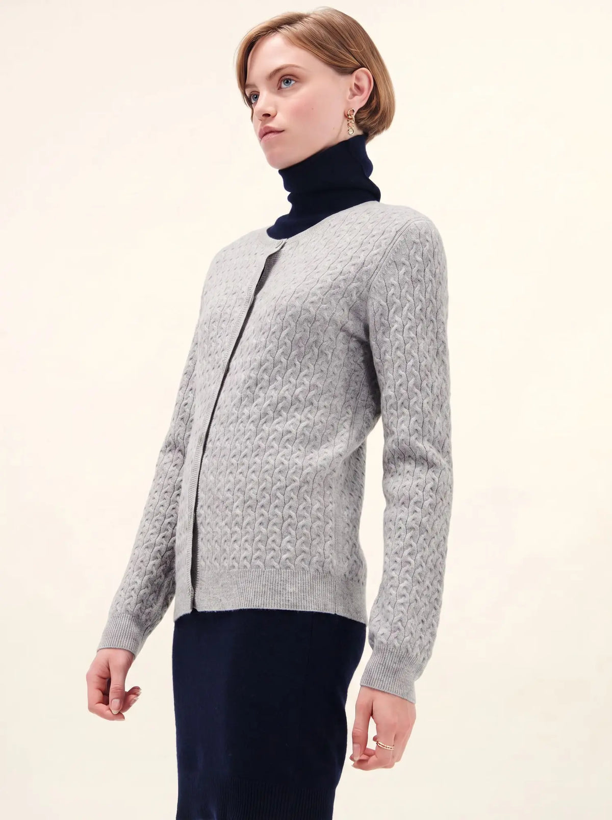 LAURA Cardigan Col Rond Nuage Chiné