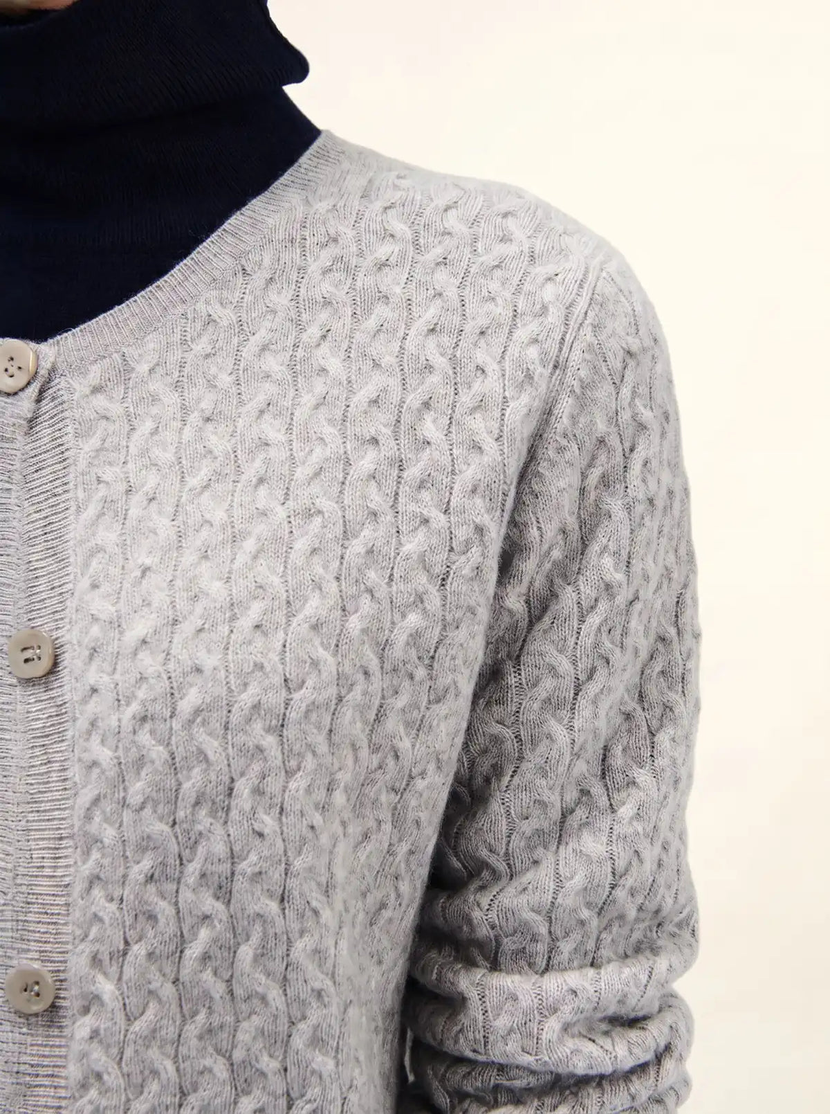 LAURA Cardigan Col Rond Nuage Chiné