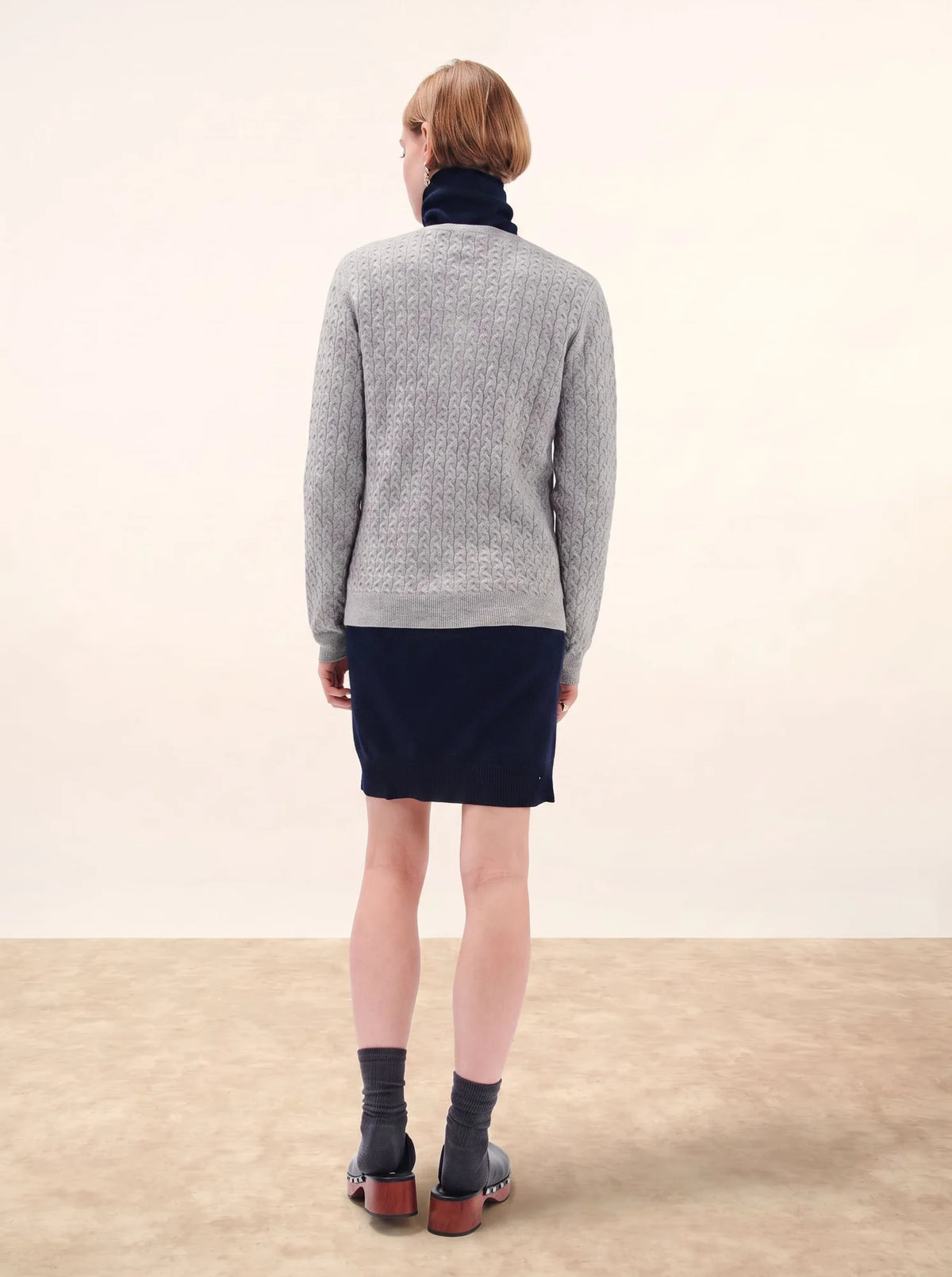 LAURA Cardigan Col Rond Nuage Chiné