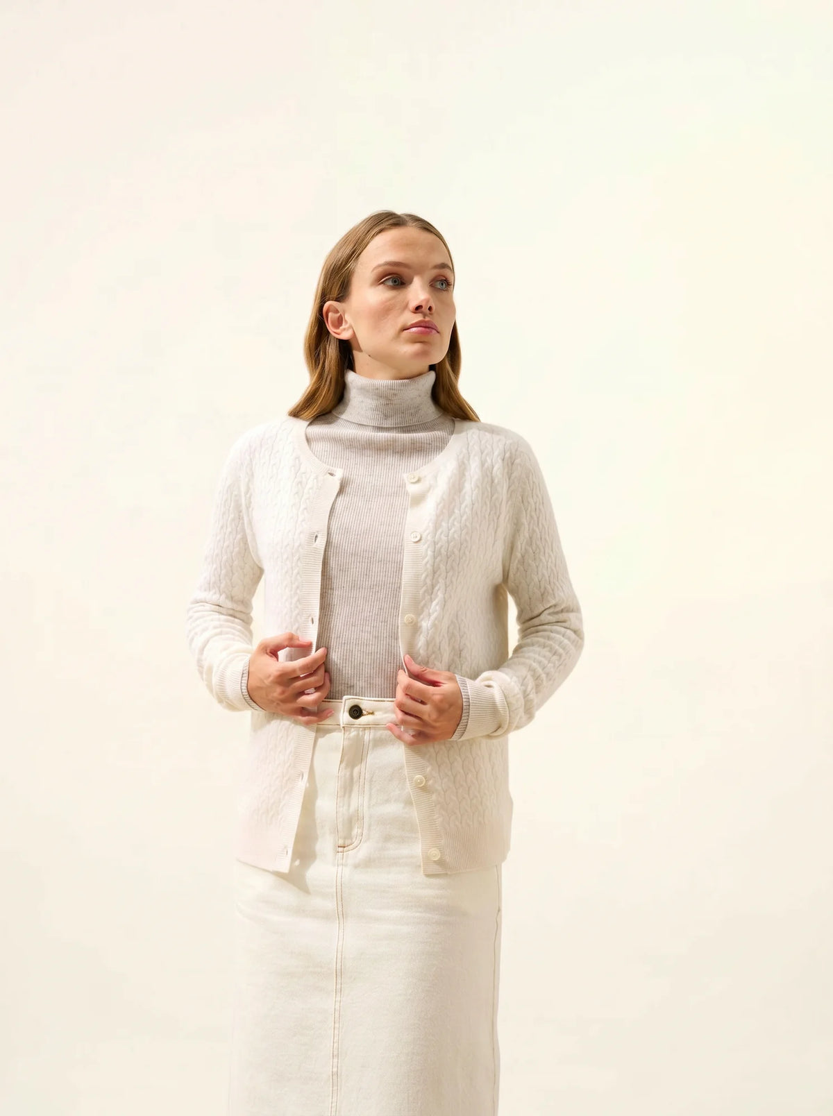 LAURA Cardigan Col Rond Neige