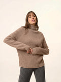 ALYSSA Sweater Mock Neck Heather Camel