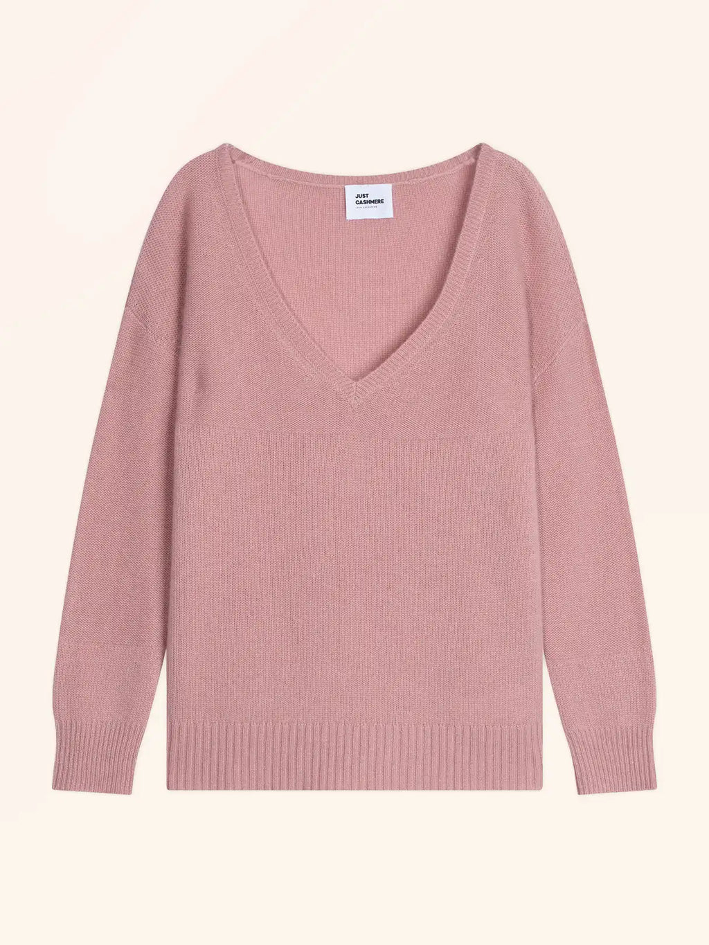 CASSIE Pull Col V 4 Fils Bois de Rose