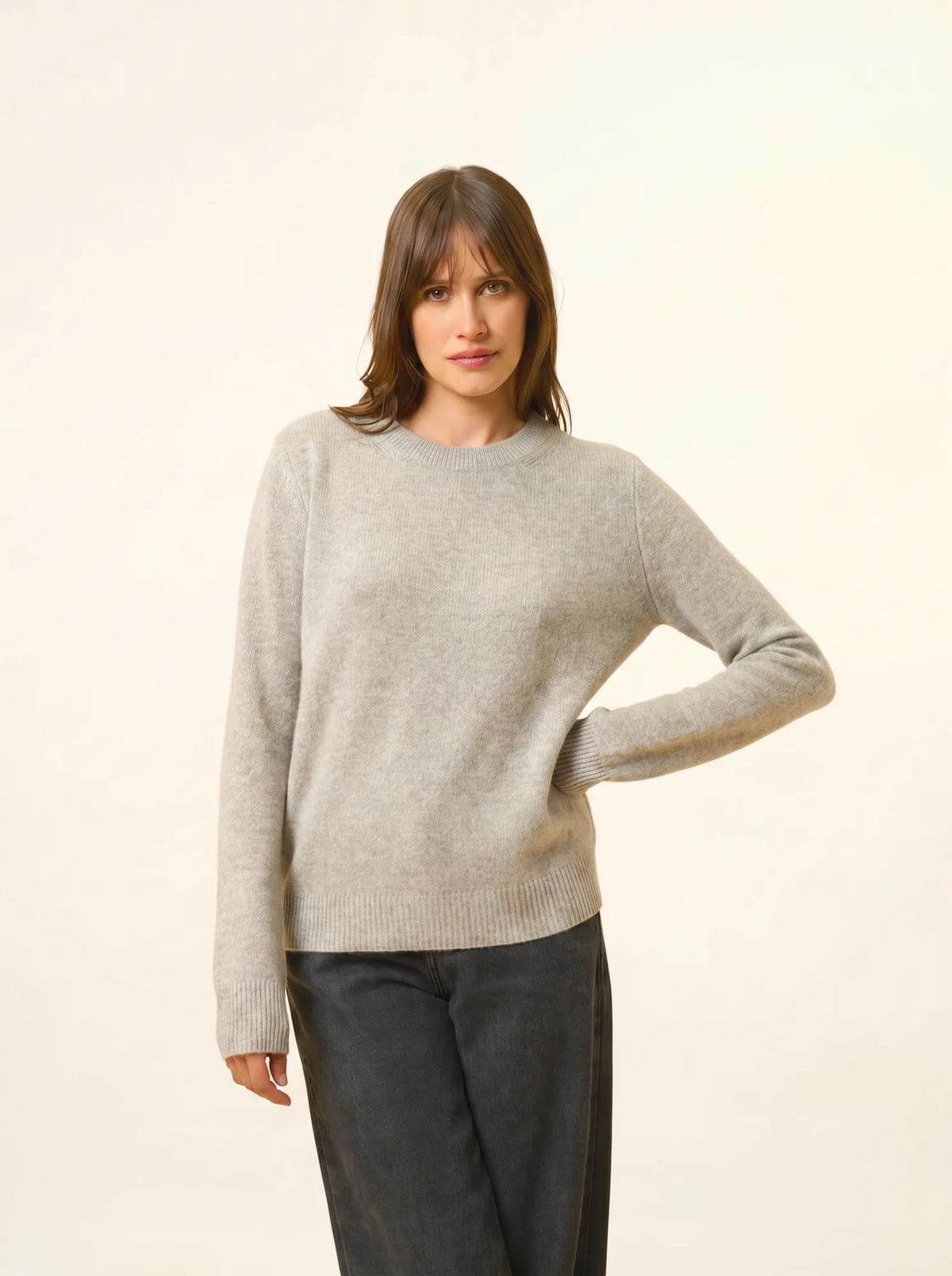 LEXINI Pull Col Rond 4 Fils Nuage Chiné