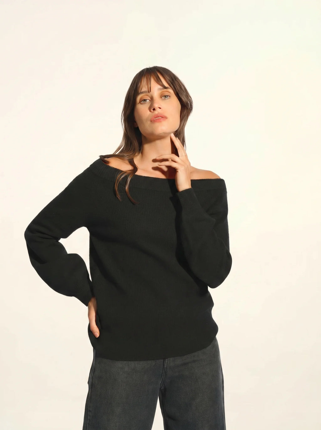 TONY Pull Col Bateau Noir