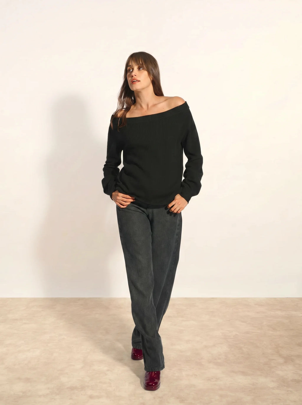 TONY Pull Col Bateau Noir