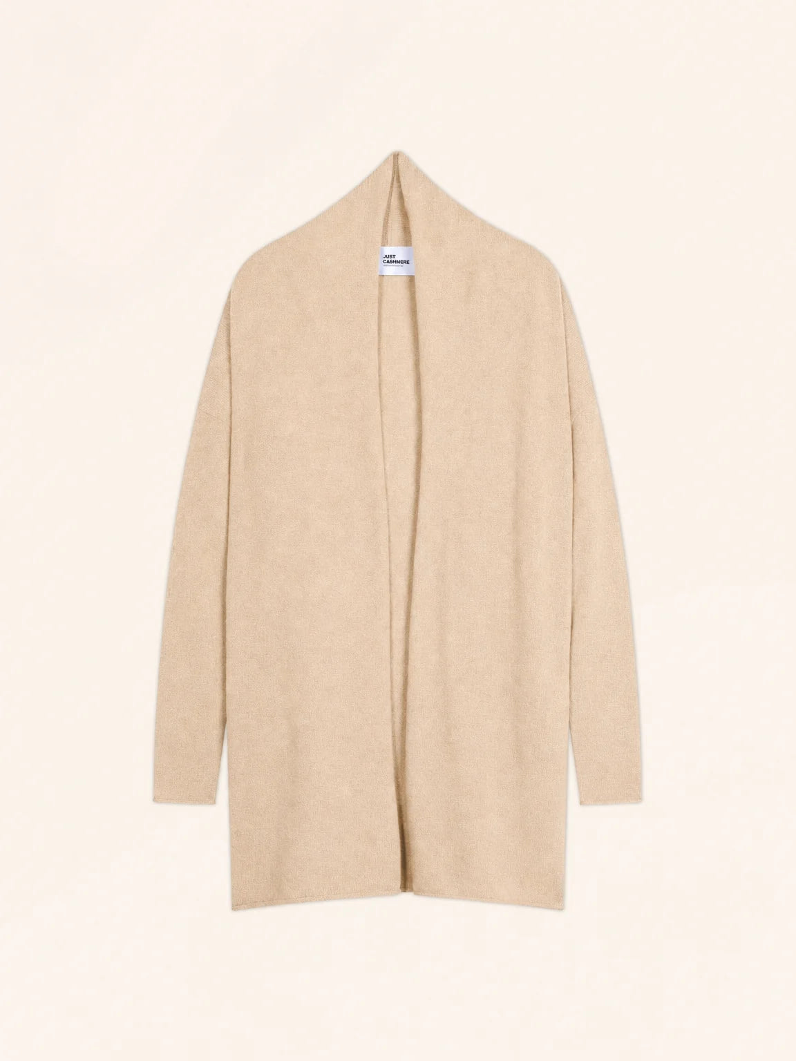 MADDIE Lange Jacke offen Schalkragen Sand