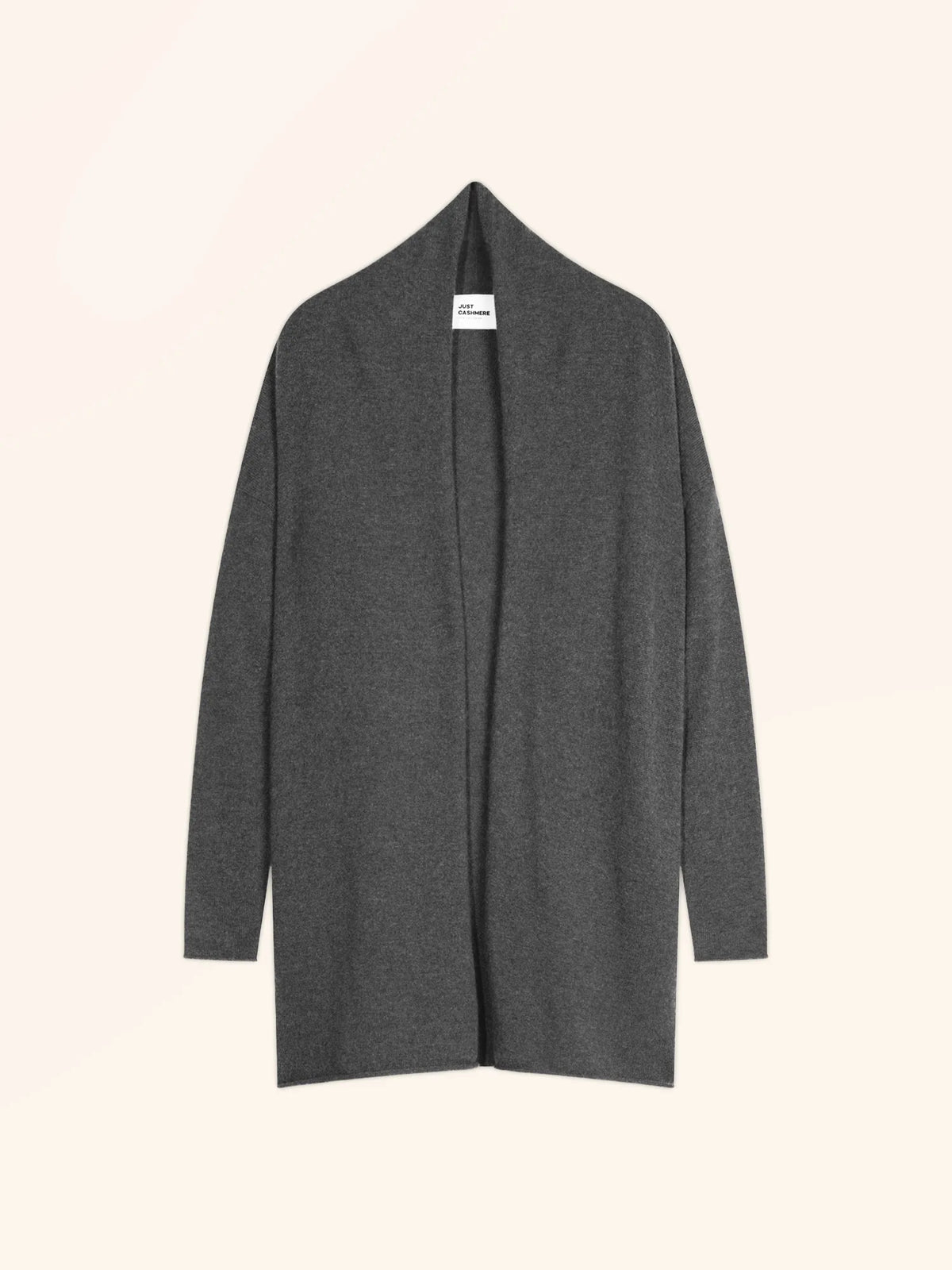 MADDIE Lange Jacke offen Schalkragen Anthrazit meliert