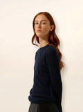 CALLIE Pull Col Rond Bleu Marine