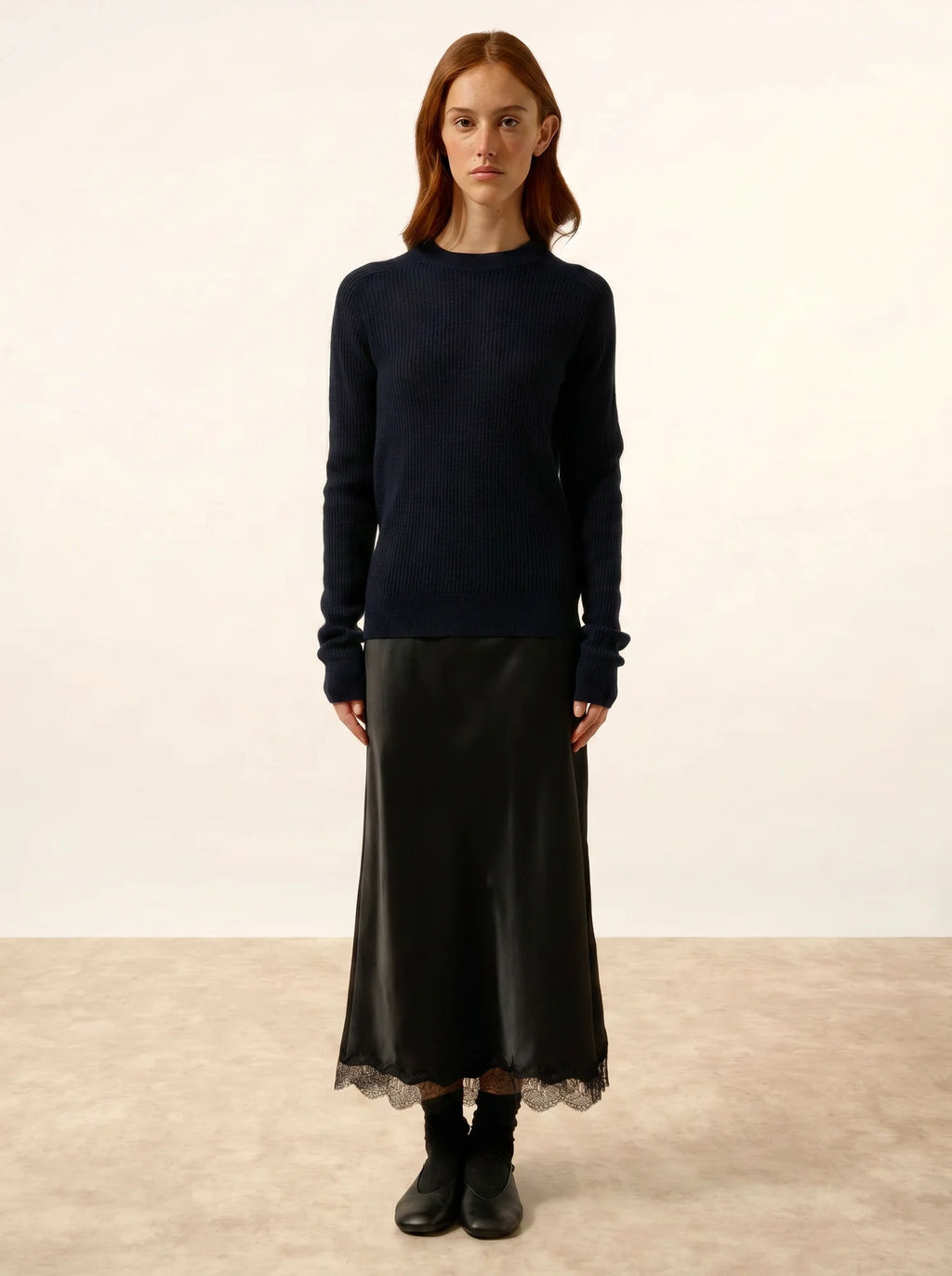 CALLIE Pull Col Rond Bleu Marine