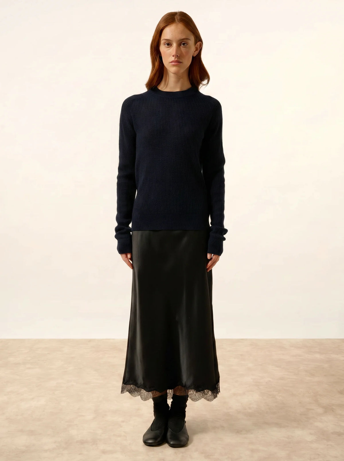 CALLIE Pull Col Rond Bleu Marine