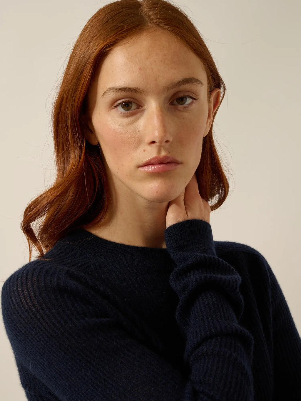 CALLIE Pull Col Rond Bleu Marine