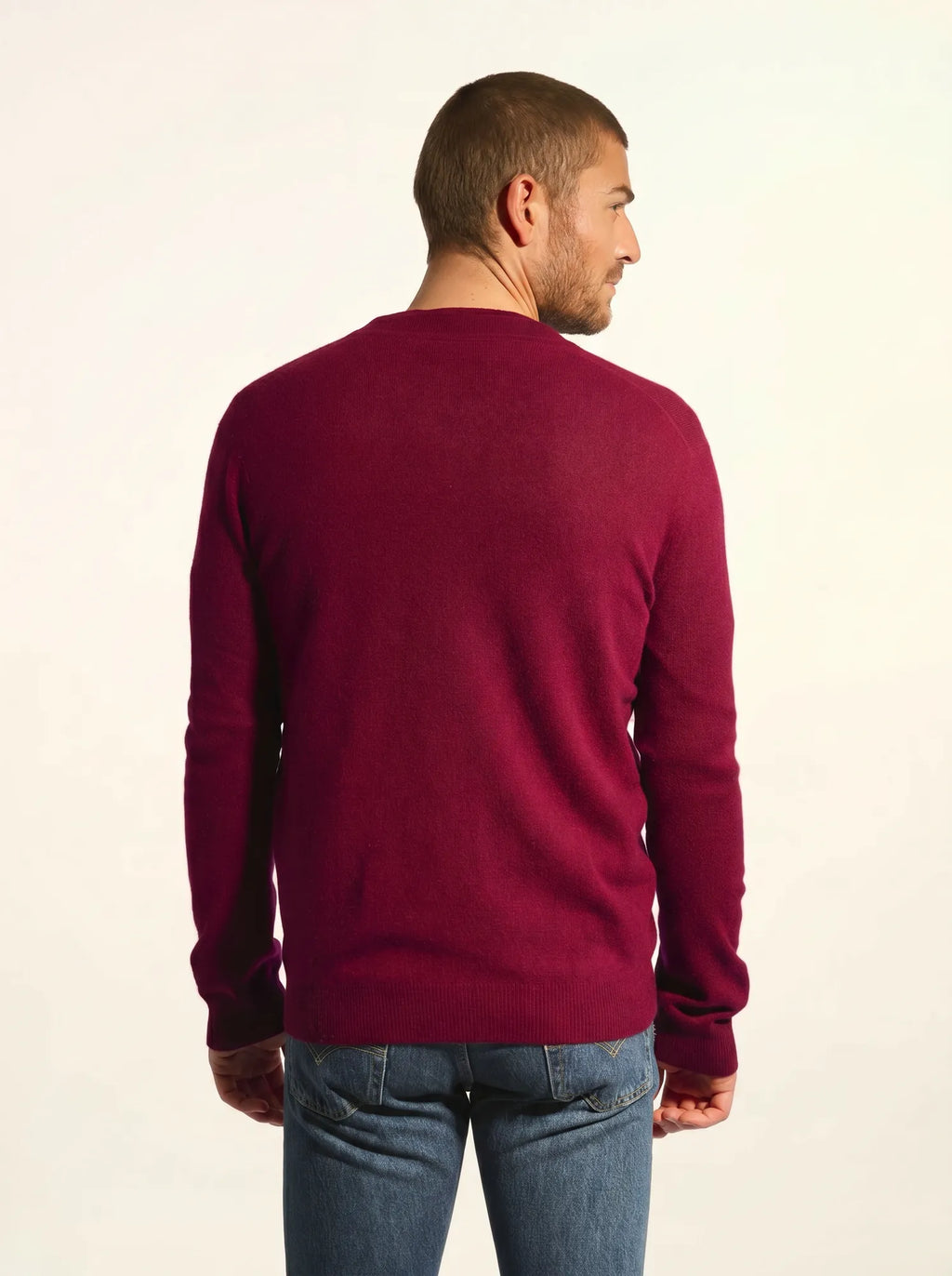 POLNOON Gilet Zippé Col Mao Bordeaux