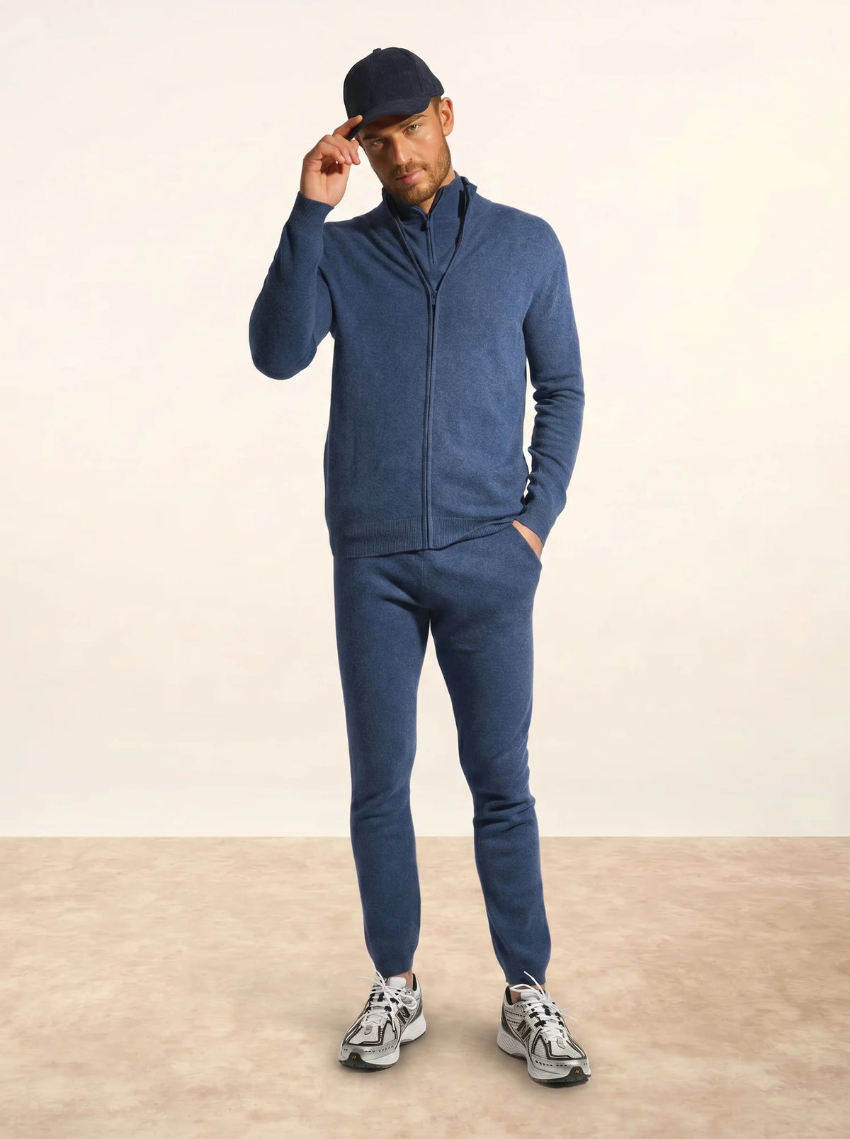 ALAN Gilet Zippé Col Montant Océan Chiné
