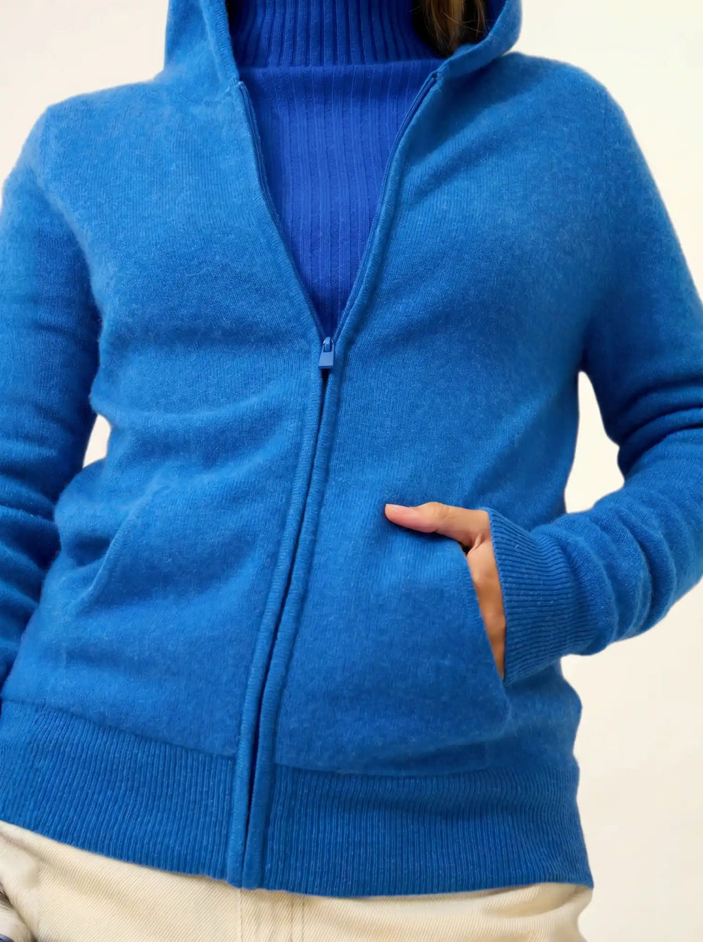 DEBBIE Vest Zipped Hooded Electric Blue