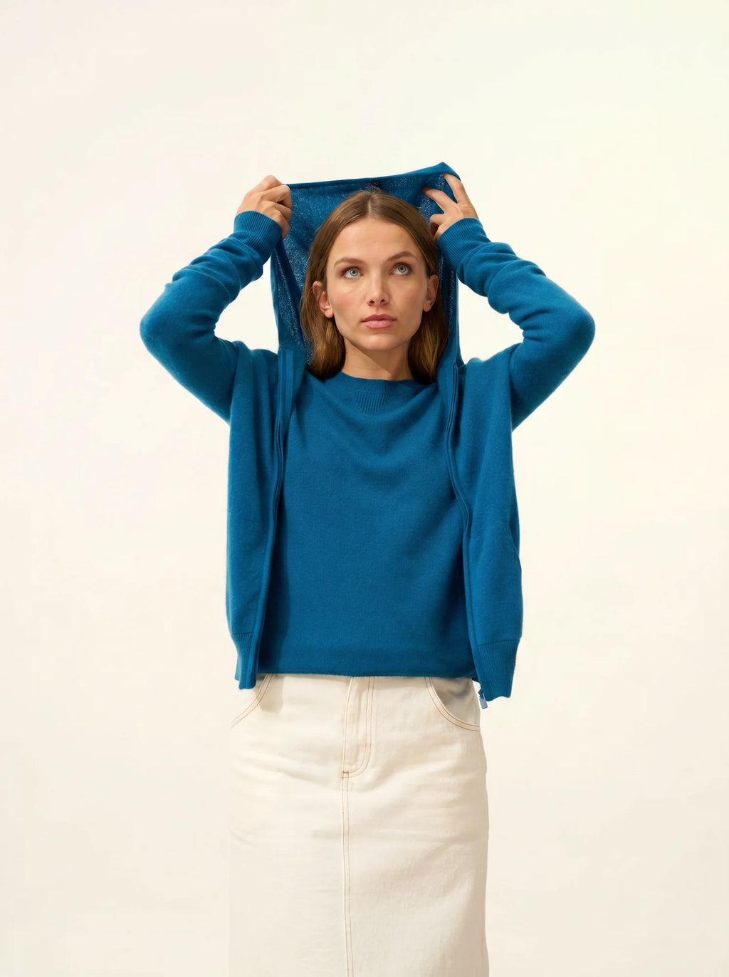 DEBBIE Gilet Zippé Capuche Paon