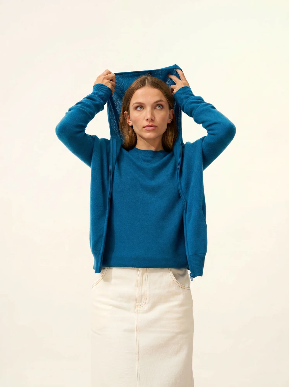 DEBBIE Gilet Zippé Capuche Paon