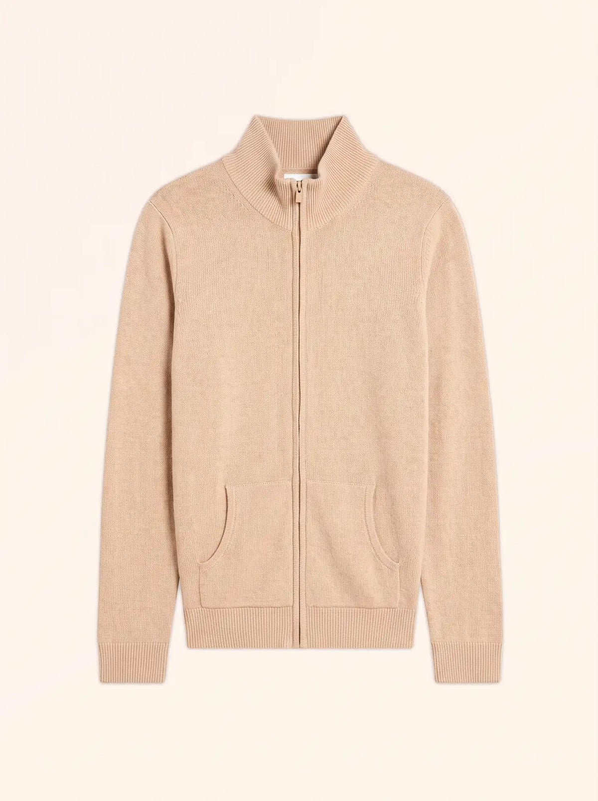 AYR Gilet Zippé Col Montant Sable