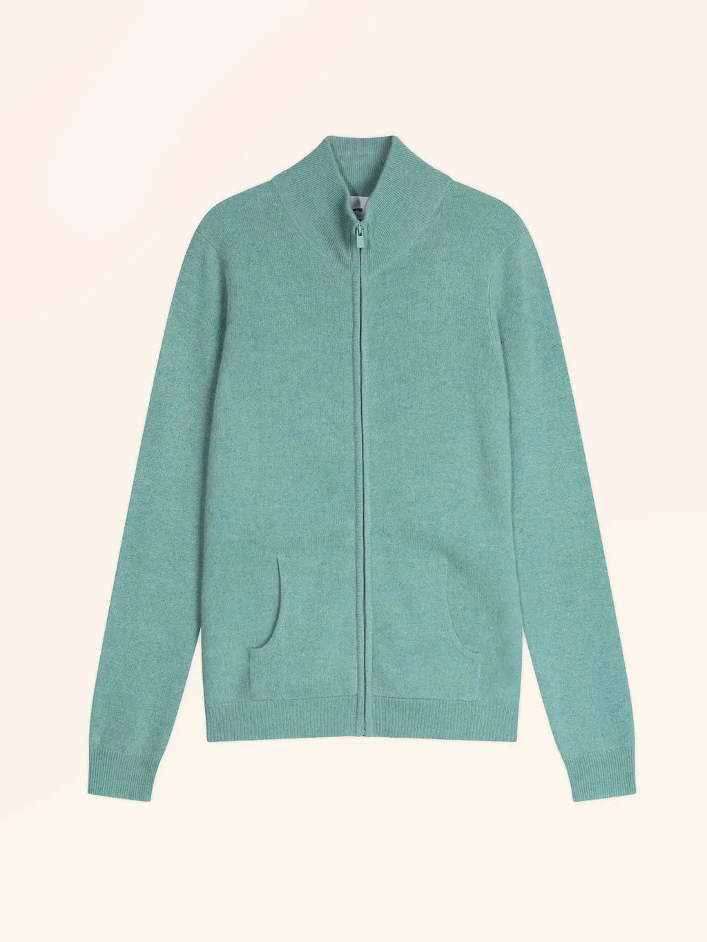 AYR Gilet Zippé Col Montant Vert Chiné