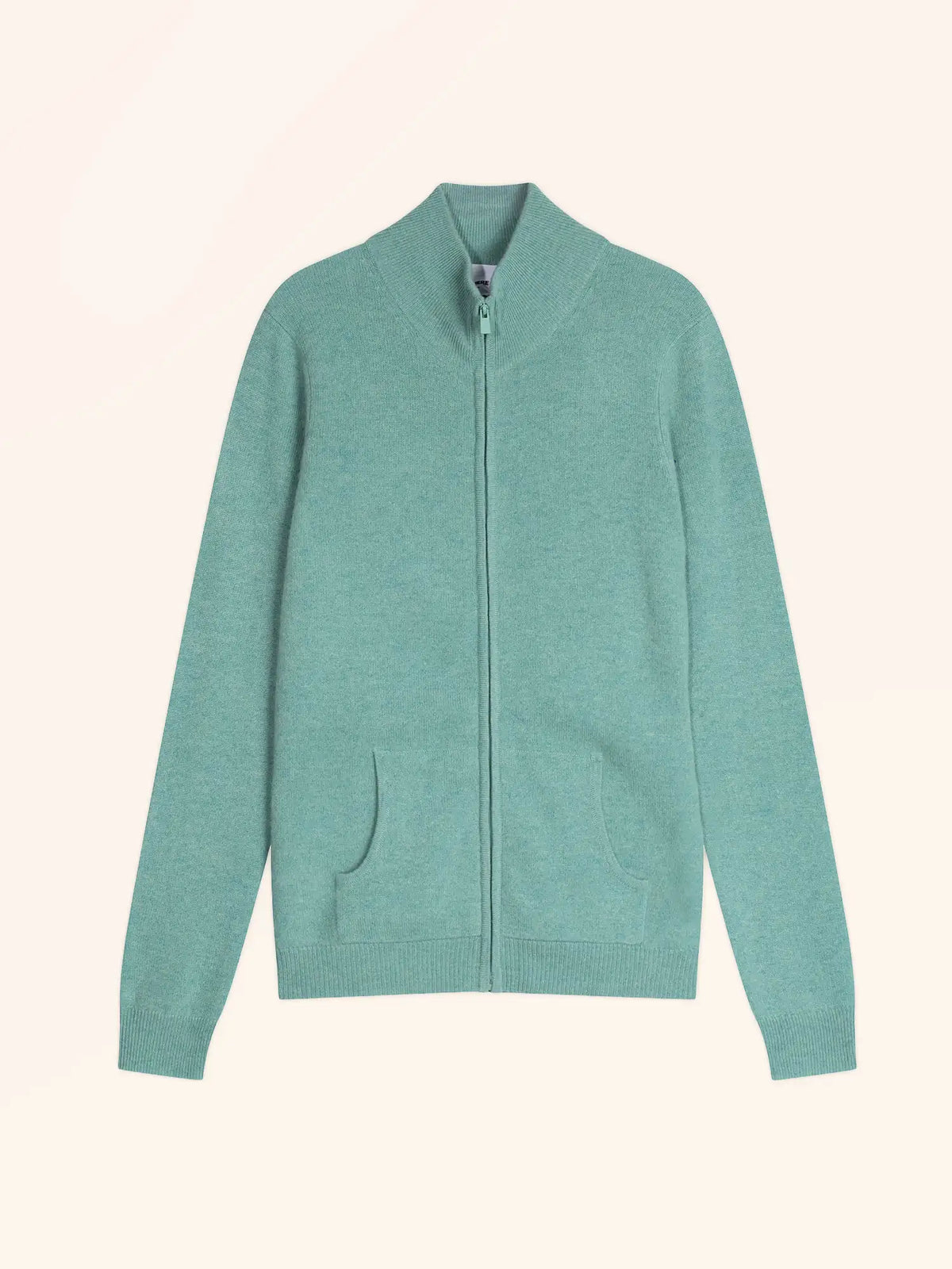 AYR Gilet Zippé Col Montant Vert Chiné