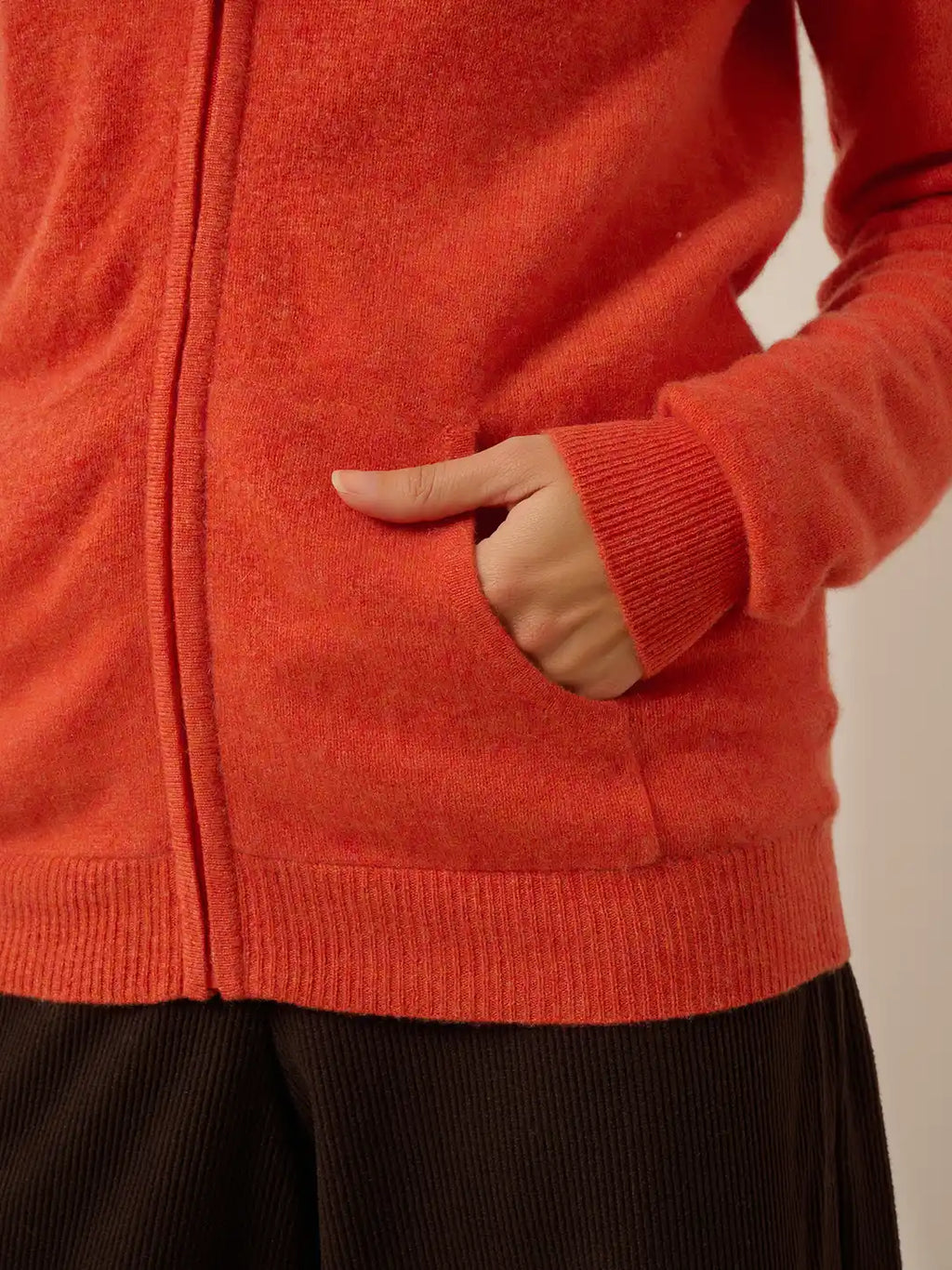 AYR Weste mit Reißverschluss Stehkragen Orange meliert
