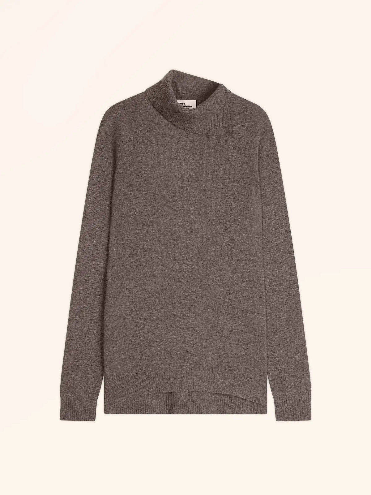 DUNDEE Pull Col Roulé Boutonné Taupe Chiné