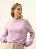 JOSPE Pull Col Rond Mauve Chiné