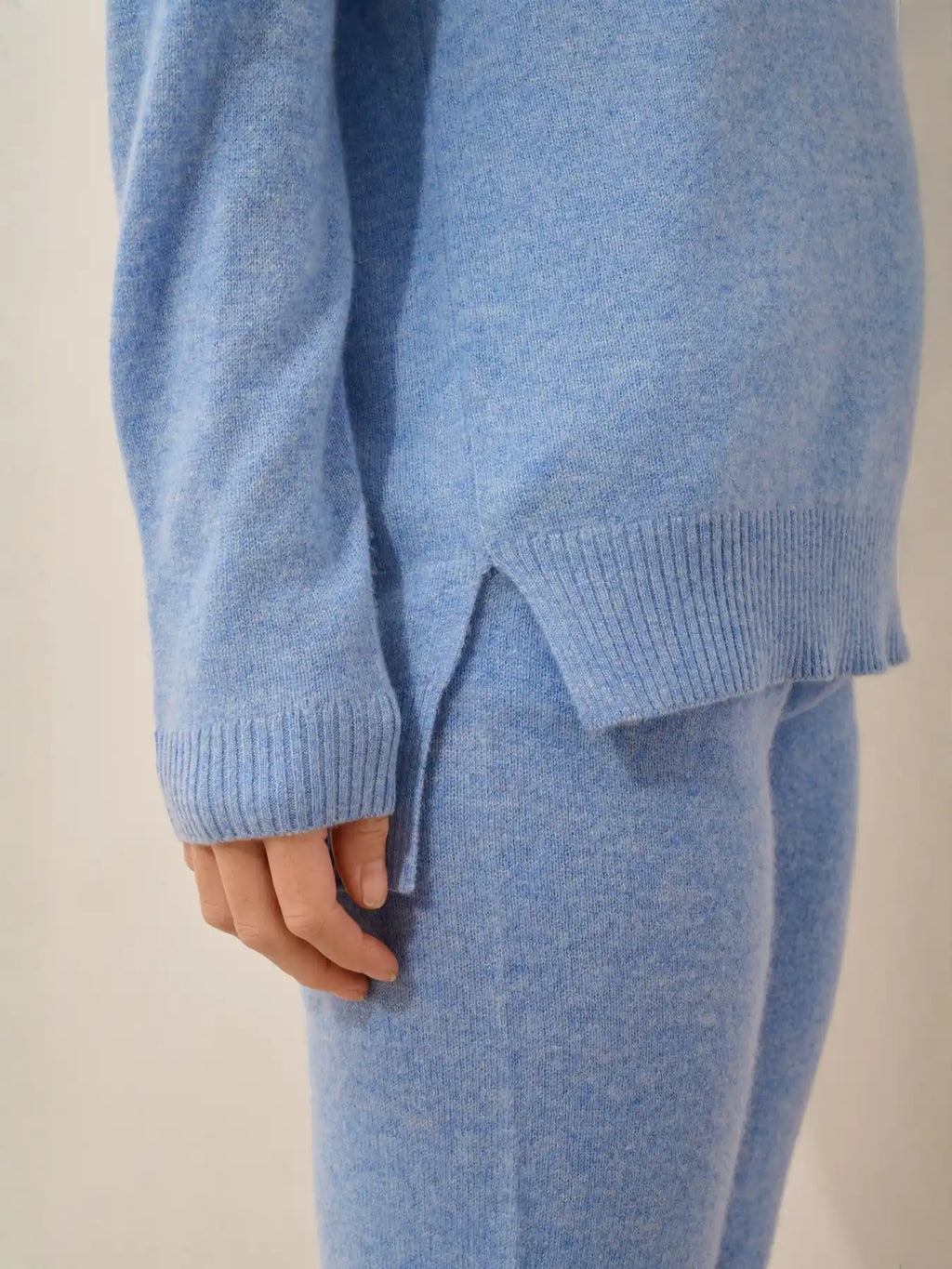 JOSPE Pull Col Rond Ciel