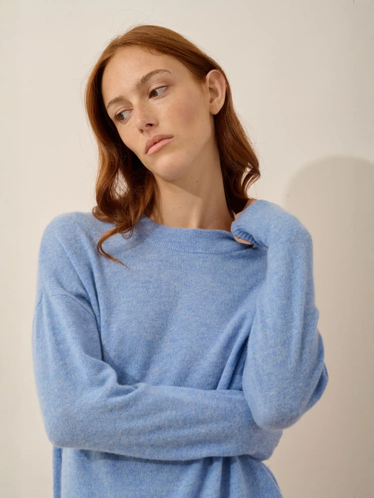JOSPE Pull Col Rond Ciel