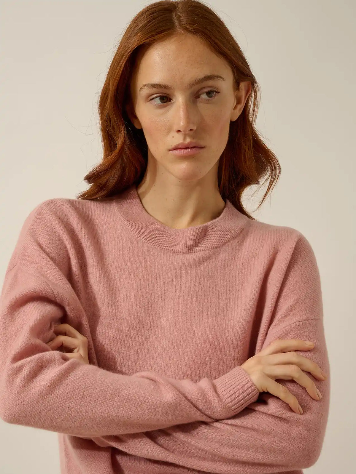 JOSPE Pullover Rundhalsausschnitt Rosenholz