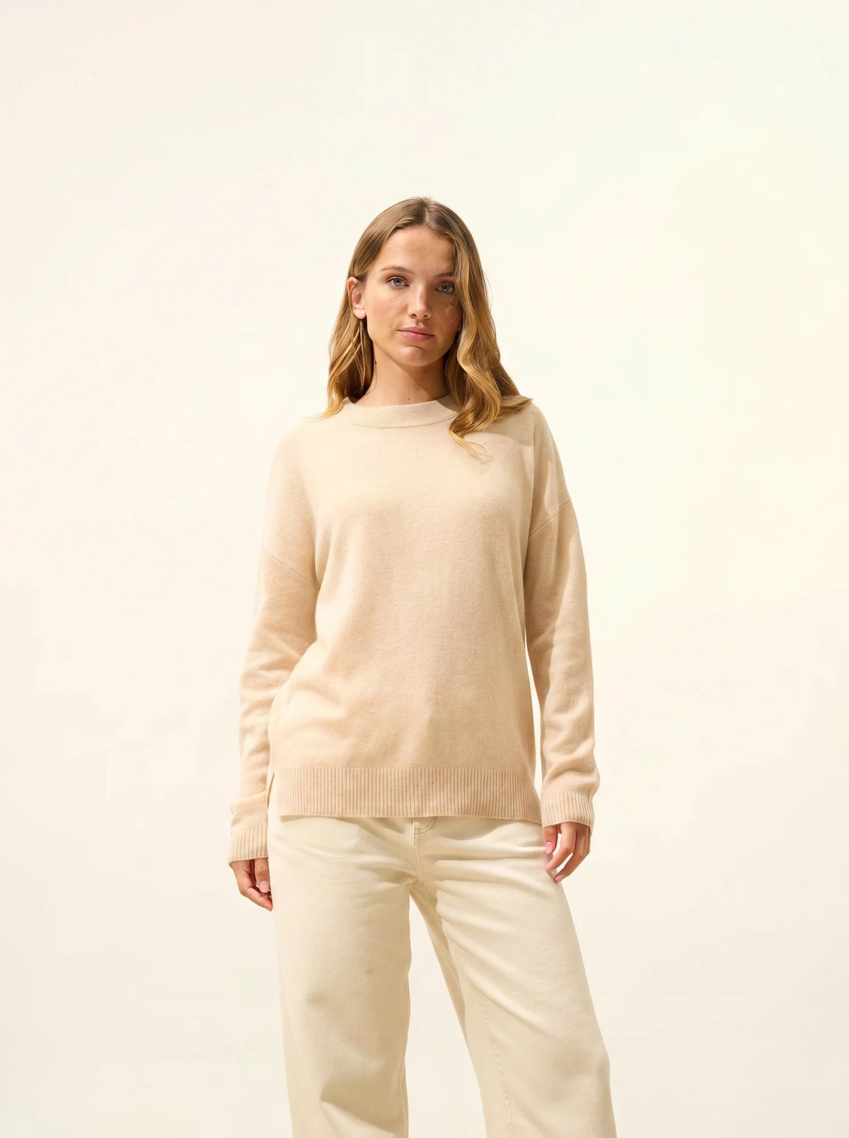 JOSPE Pullover Rundhalsausschnitt Sand