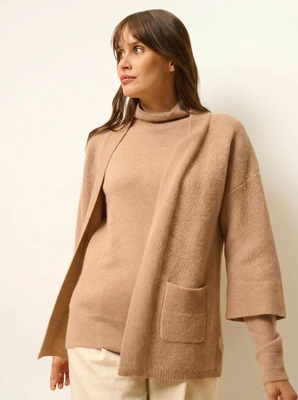 ABOYNE Jacket Kimono 4 Ply Heather Camel