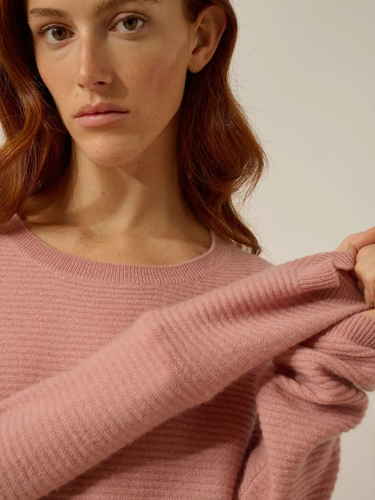 NETHY Pull Col Bateau Bois de Rose