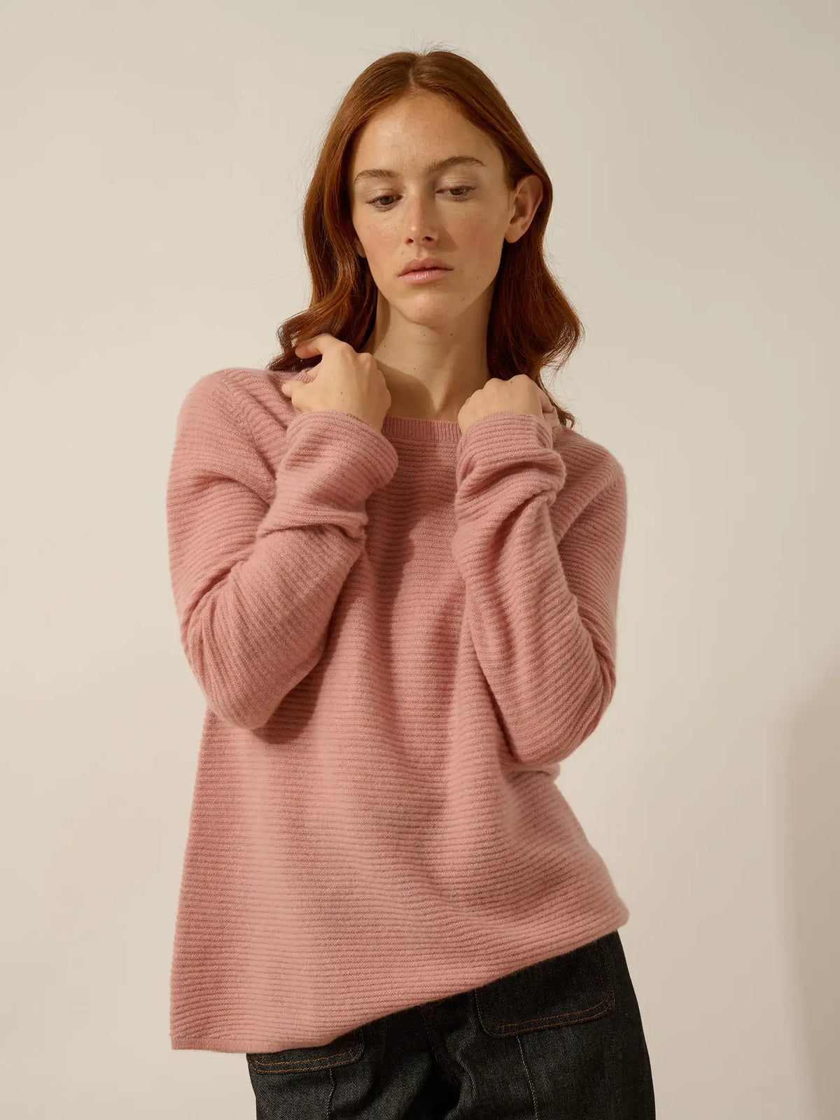 NETHY Pull Col Bateau Bois de Rose