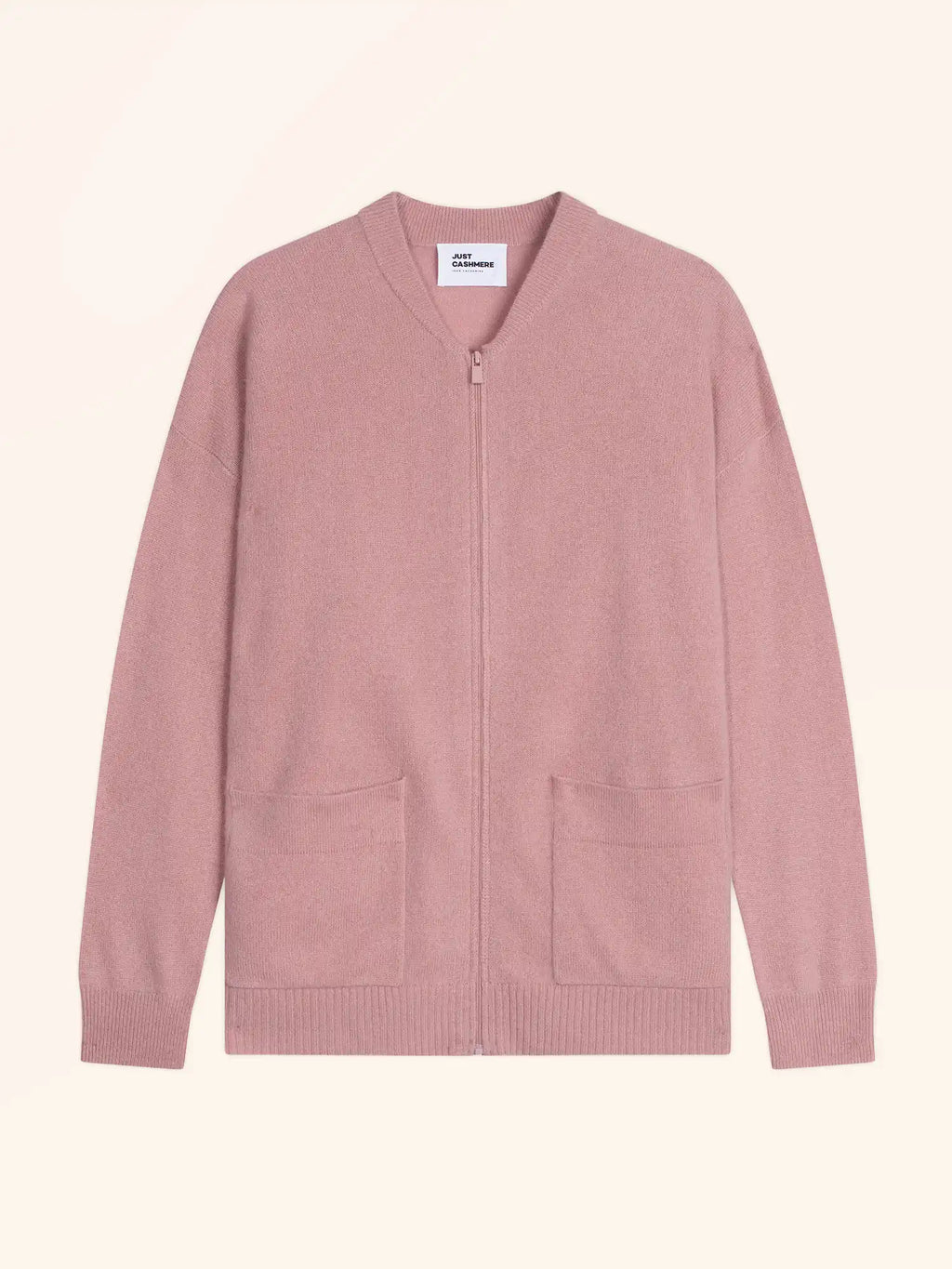 ERVIE Gilet Zippé Col Mao Bois de Rose
